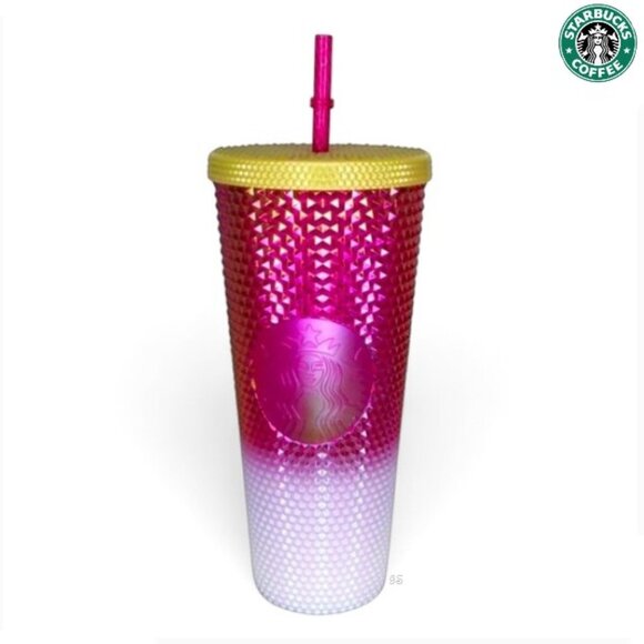 Starbucks Other - STARBUCKS 2024 Holiday Studded Tumbler Ruby & White Gradient Gold Lid 24 Oz. NWT